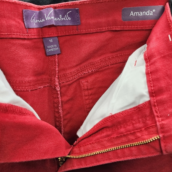 NEW! Gloria Vanderbilt Amanda Capri Dark Red (size 16) - Picture 6 of 7